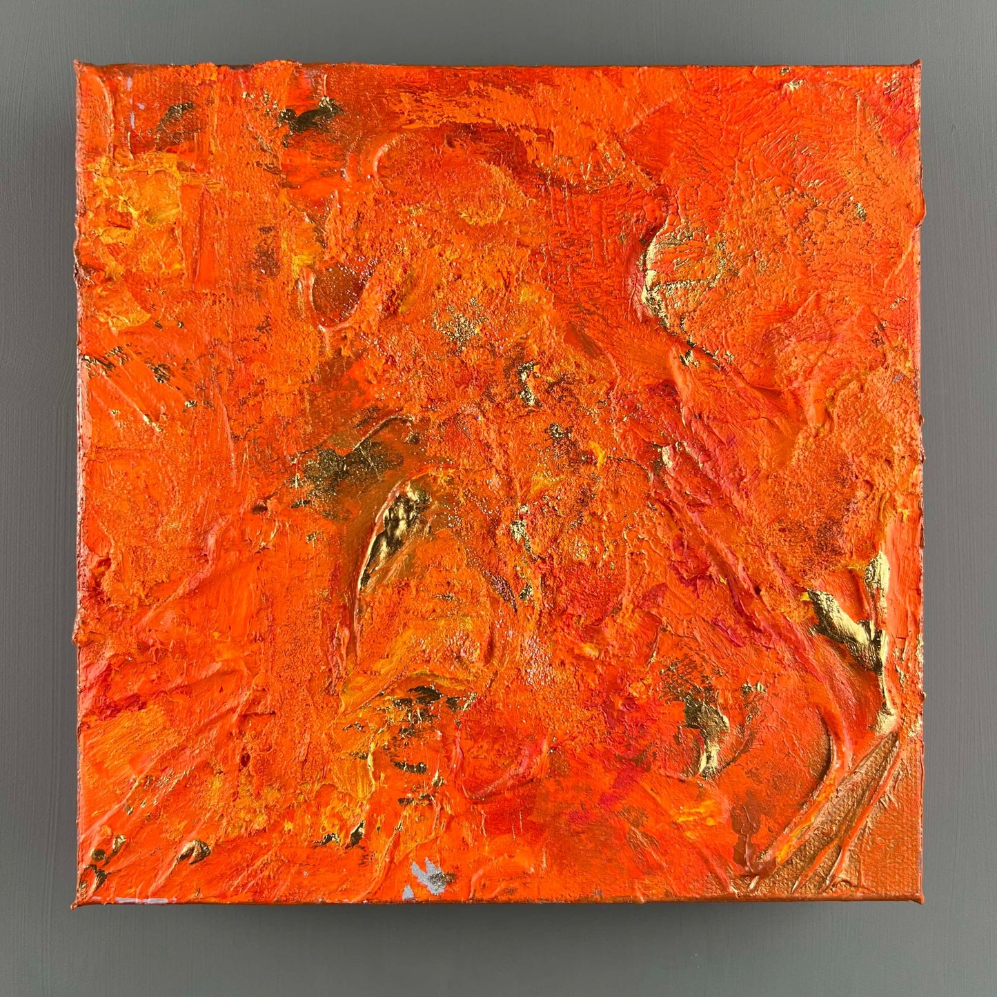 vivi & vela gemstone collection 'carnelian' artwork in fiery orange-red shades.