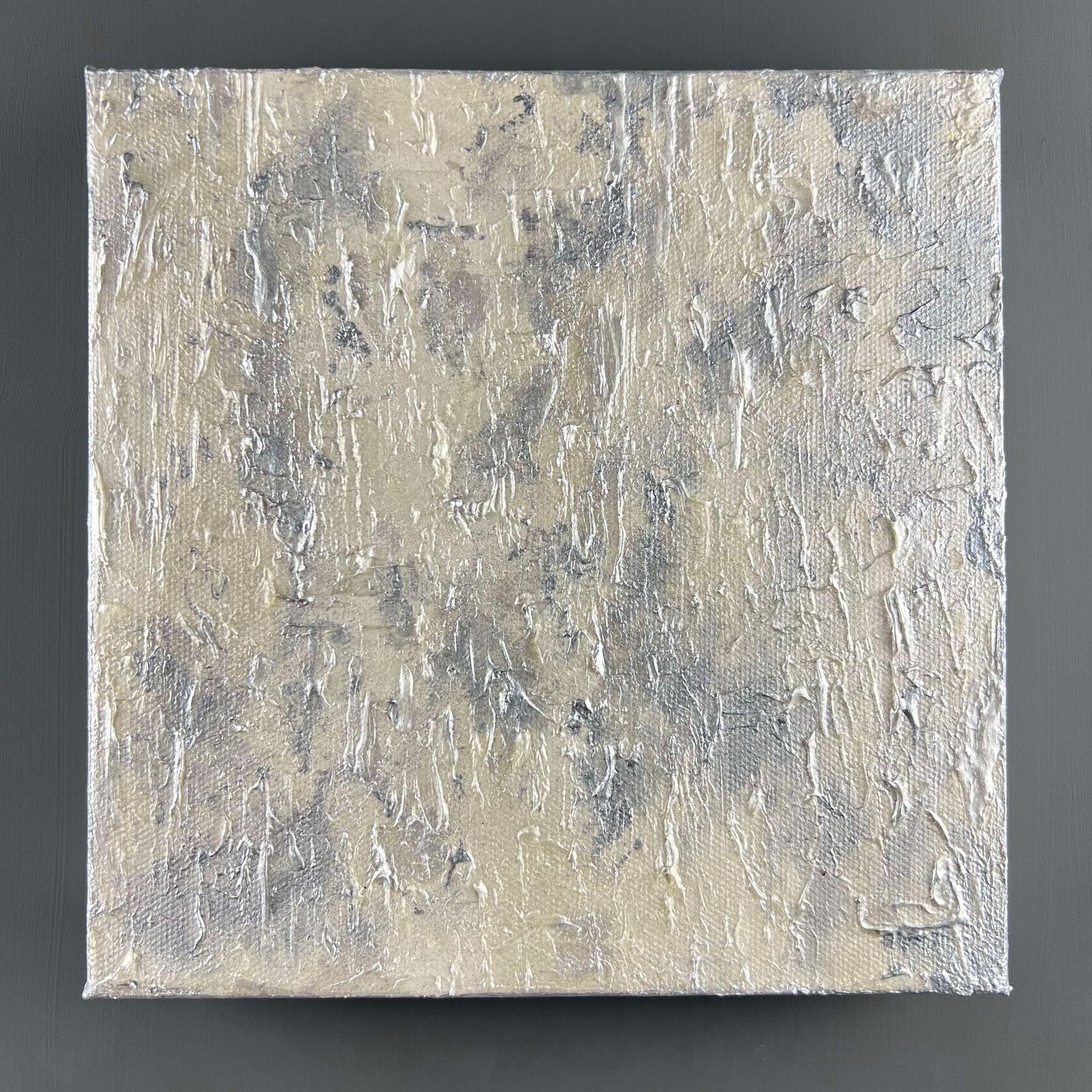 vivi & vela gemstone collection 'diamond' artwork with shimmering silver textures.