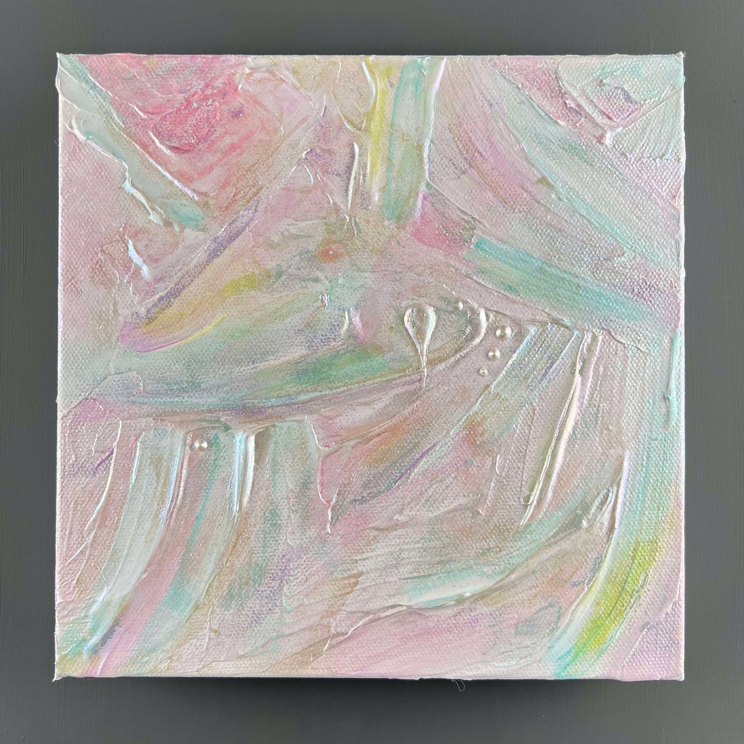 vivi & vela gemstone collection 'pearl' artwork in soft pastel tones.