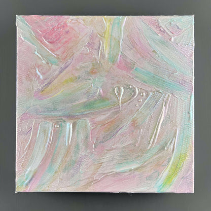 vivi & vela gemstone collection 'pearl' artwork in soft pastel tones.